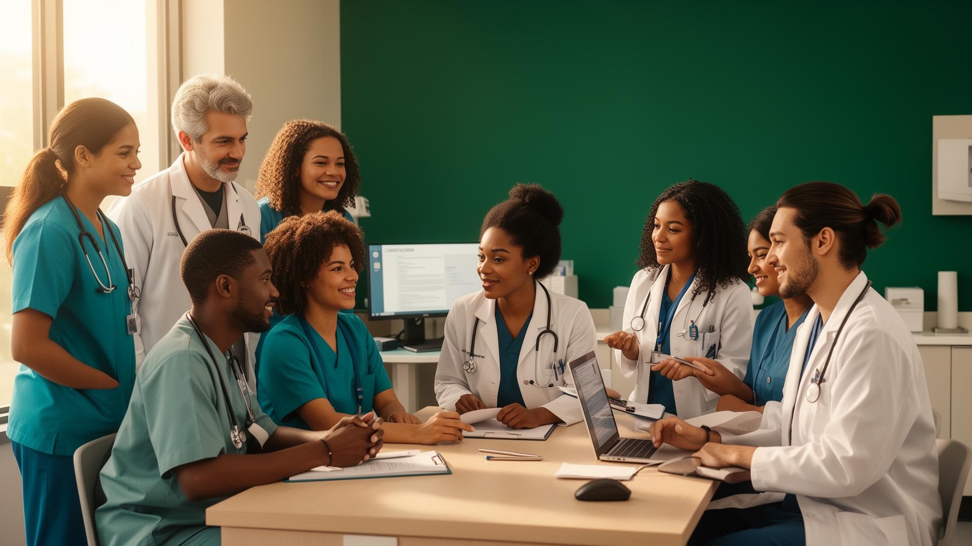 Healthcare professionals collaborating